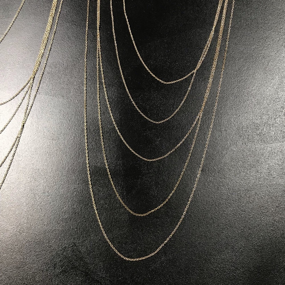 Faux Gold Adjustable Layered Body Jewelry Necklace - Picture 2 of 6
